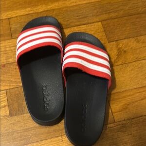 Adidas Kids Red and White Slide Sandals